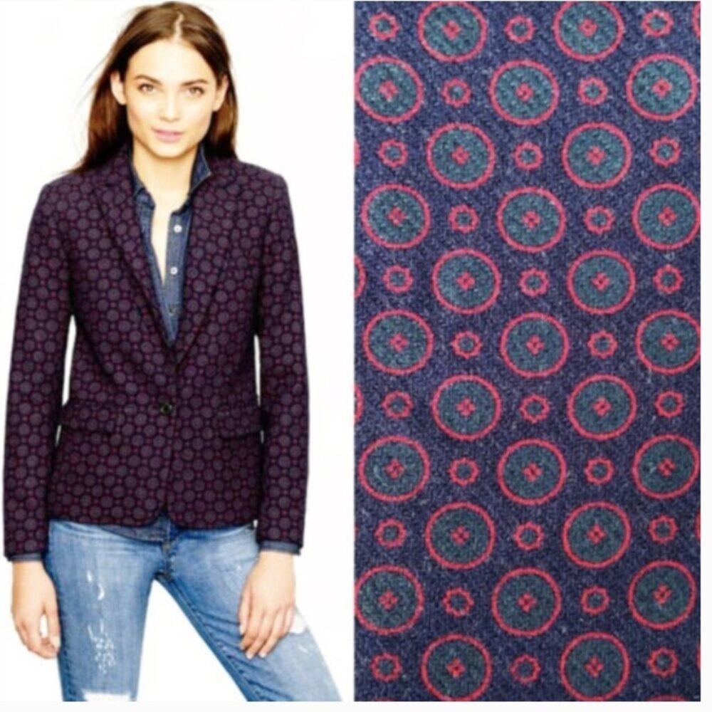 J. Crew Collection Blue Fall 2013 Schoolboy Jacket Wool Tweed Blazer 4 - Picture 10 of 15